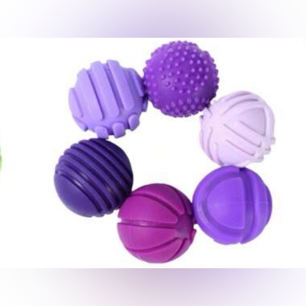 PURPLE Silicone Magnetic Fidget Sensory (6) Ball Set in Case- NEW